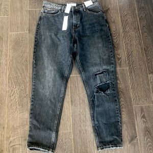 Topshop Mom Jeans with rips US10